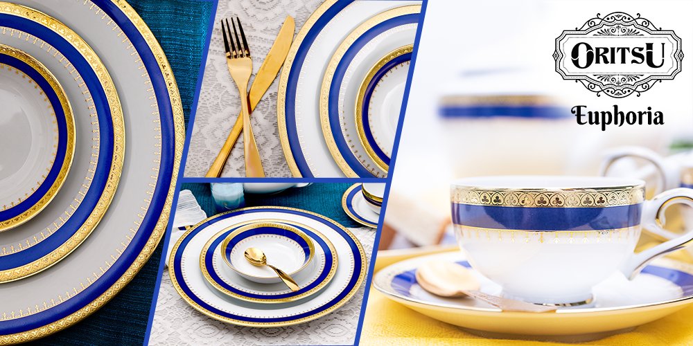 QNET India Official on Twitter: "Enjoy luxury dining at its finest with the  new ORITSU Euphoria dinner set! This 71-piece luxury dinner and tea set is  infused with gold and pigment colours,