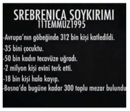 Binlerce Bosnalı müslüman, Hollanda'nın katkısıyla Srebrenitsa'da Sırp canilerce soykırıma uğradı. Lahey Adalet Divanı'nda tasdik edildi. Bir mahkeme kararı olmadan Türkleri Ermeni soykırımı yapmakla suçlayanlar, maalesef Hocalı için de sessizler. Allah hepsine rahmet eylesin.