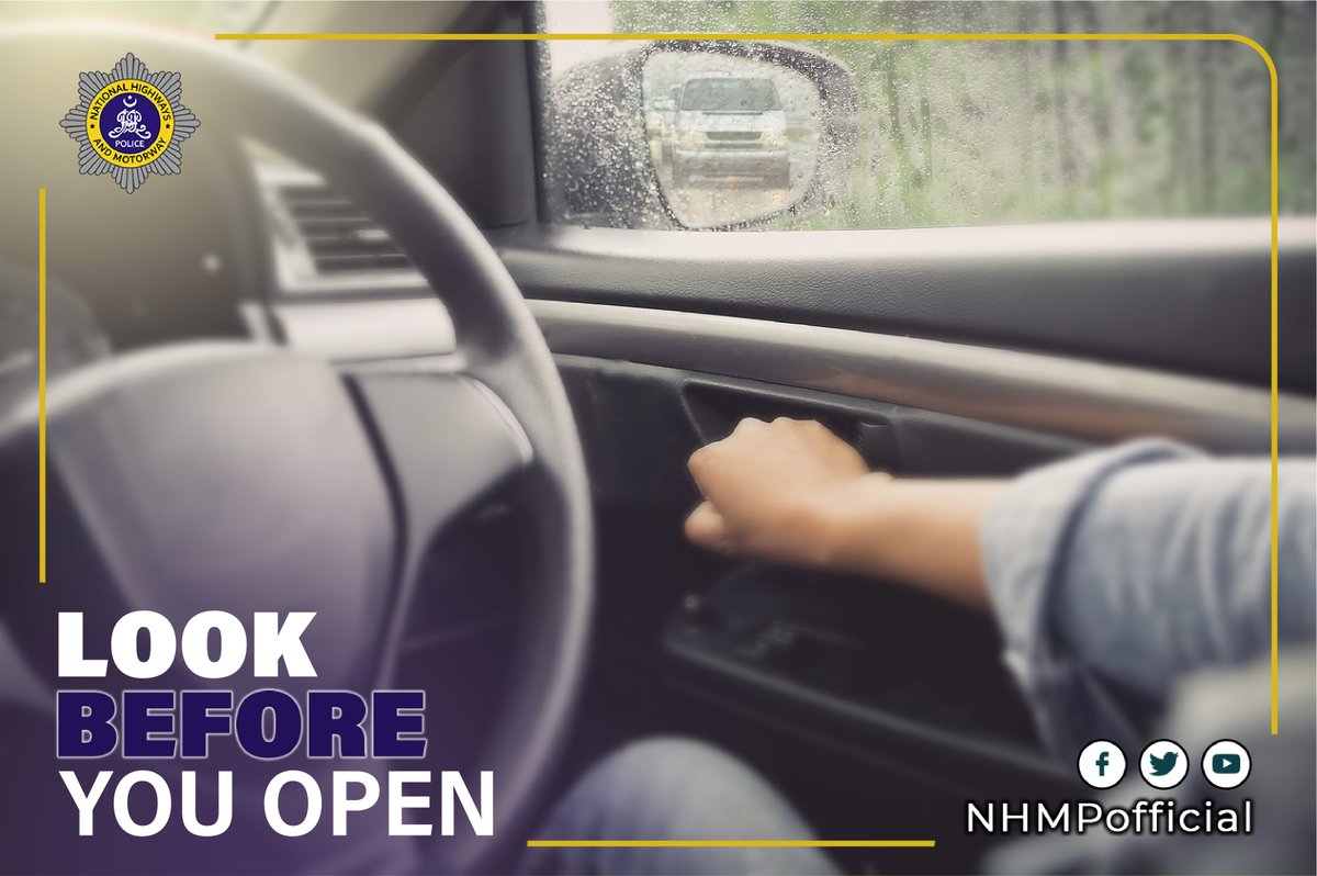 NHMPofficial's tweet photo. Always look before you OPEN..!
#ServiceAboveSelf #Roadsafetypak #Drivecarefully #NHMPofficial #pakistan #motorway #highways #police #service #RoadSafety #safety #Savethehumanity #avoid #distraction https://t.co/YMTqpyMg0k