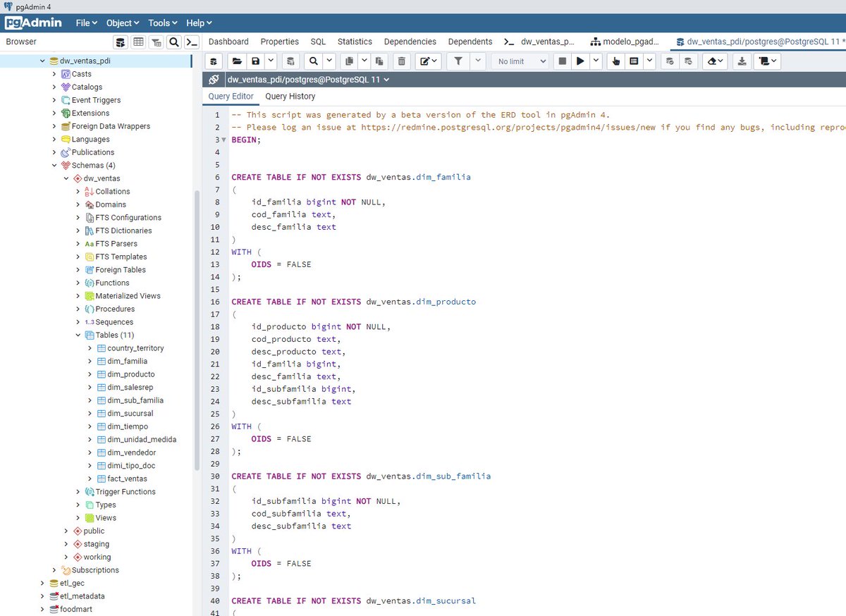PabloValdiviaM's tweet image. +1,  Probando el #ERD (Beta) y el #PSQL Tool en pgAdmin 4 Ver 5.4 #PostgreSQL