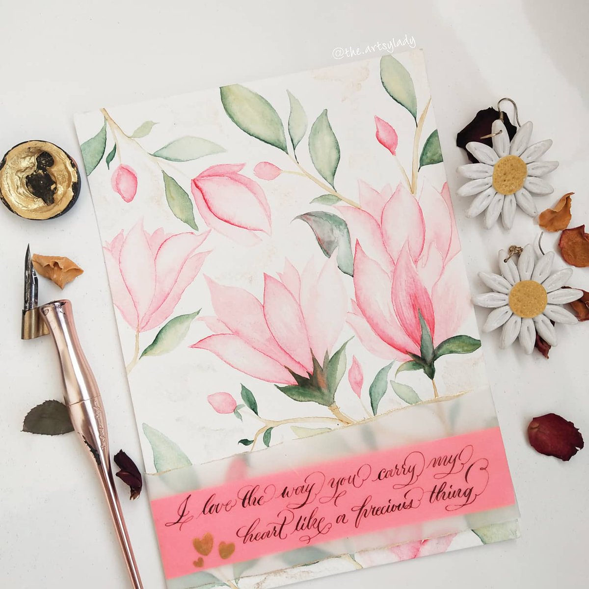 indrani997's tweet photo. Feels like painting more magnolias.🌸
.
.
.
#artfeed #watercolorpainting #watercolorfloral #theartsylady #myartwork #watercolorart   #copperplatecalligraphy #loveletter #artistic_share #ArtistOnTwitter https://t.co/LAiF4pp3DV