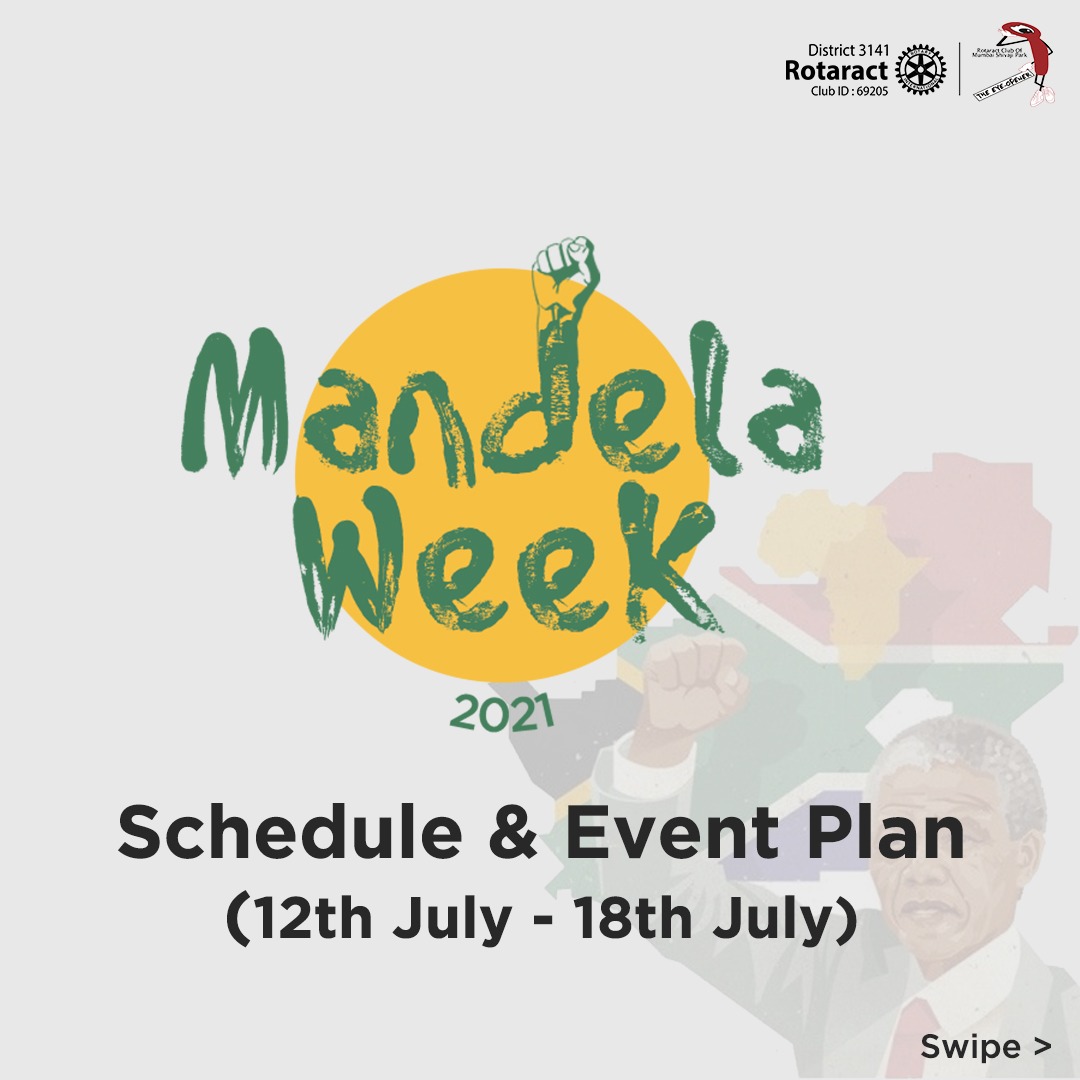 Rotaract_MSP's tweet photo. Have a look at Schedule of much awaited Mandela Week ! Hope to have intrigued you!! https://t.co/pNdWeUl7MH