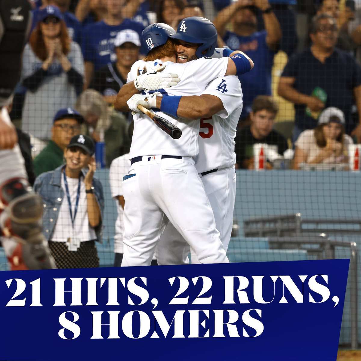 MLB's tweet photo. The @Dodgers were feeling 22. https://t.co/LuAqxdzaMy https://t.co/u8U3RxsHQx