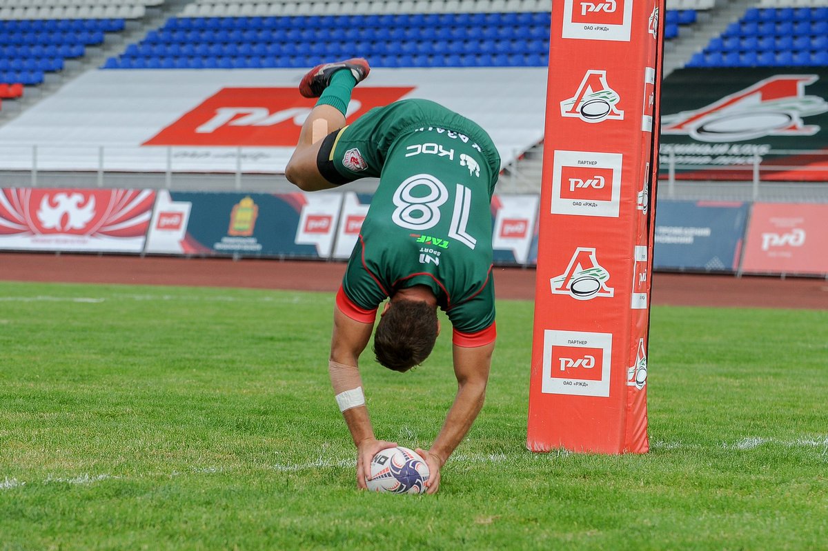 RugbyRussia's tweet photo. Мастер-класс празднования попытки от Йохана Тромпа из «Стрелы» 🔝 

©️ Андрей Дёмин / РК «Локомотив-Пенза» https://t.co/TS30DqapJN