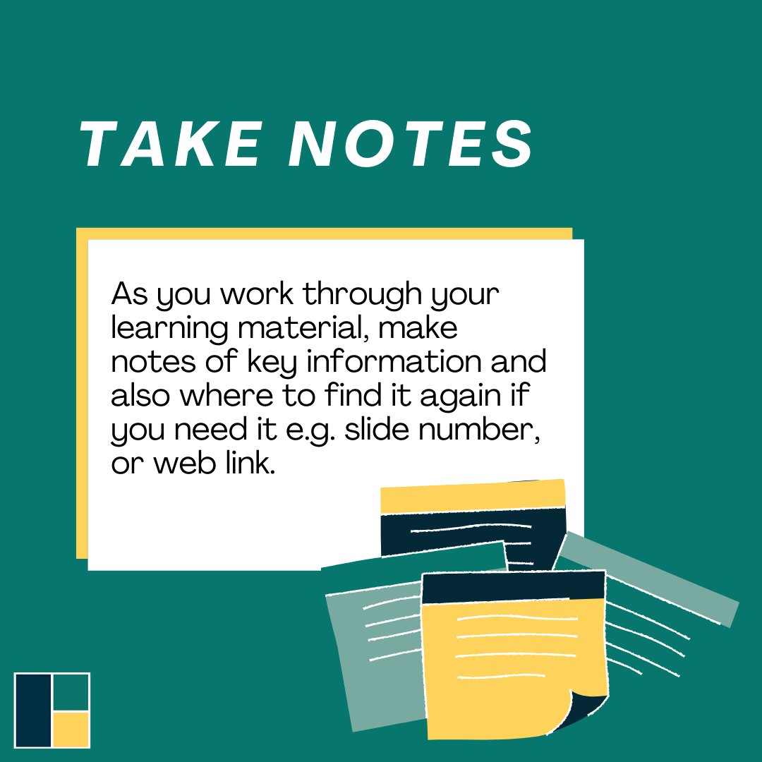 weTEACH_online's tweet image. #tipsforonlinelearning #2 Take Notes!