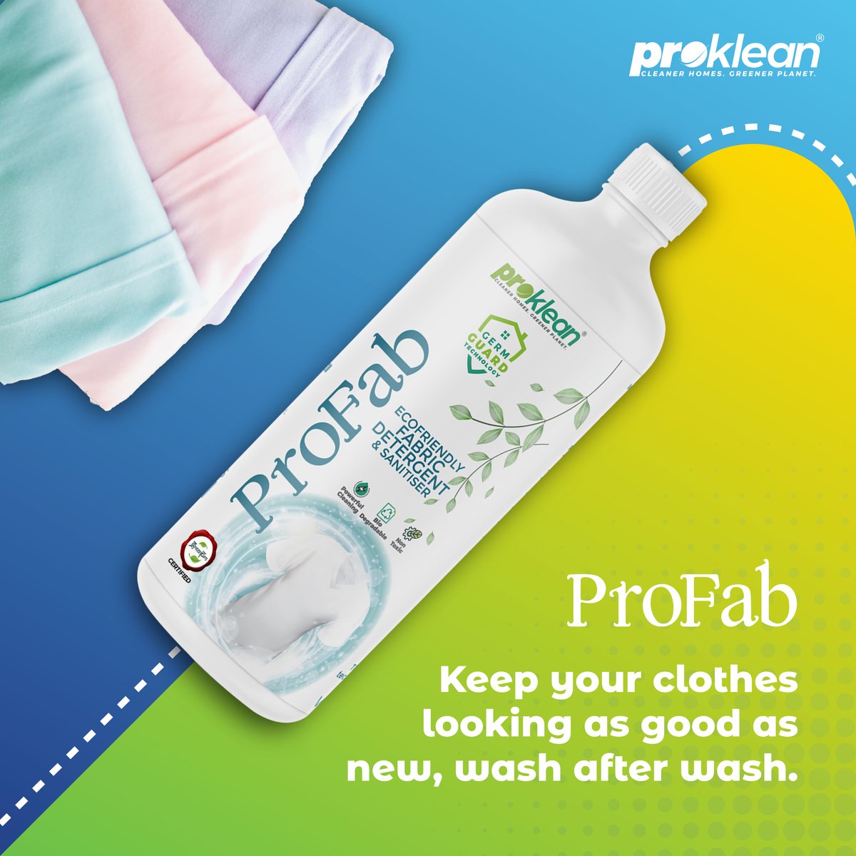 ProkleanT's tweet image. Shine bright like a diamond 💎You never have to worry about your clothes fading with ProFab. Our bio-based laundry detergent has no bleach, meaning your clothes will be soft and bright after every wash. 

#ProFab #FabricDetergent #Sanitizer #Proklean #babysafe  #ecofriendly