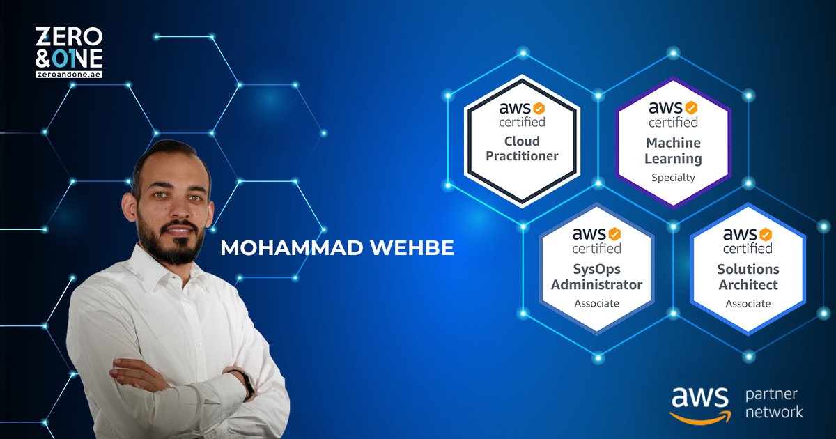 zeroandoneme's tweet photo. Congratulations Mohammad on achieving your 4th AWS Certificate and becoming a specialist in Machine Learning!

You've made us proud yet again!

#AWScertified #apn #machinelearning #ML #aws #sysops #solutionsarchitect https://t.co/QEYPlkXxre