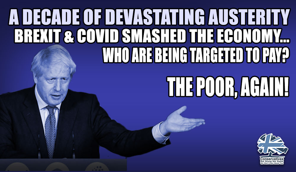The Tories targeted the poor through austerity during the last decade and are aiming in the same direction to pay the costs of Covid & Brexit. Cutting Universal Credit by £20 per week will again hit the country's most vulnerable the hardest! #ShameOnYouTories #marr #ridge