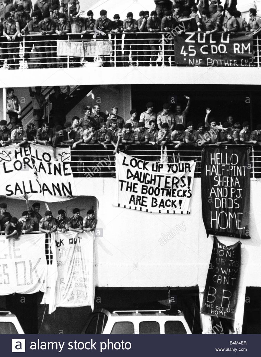 'Lock up your Daughters! The Bootnecks are back!'

Probably one of the most iconic pictures taken on this day, July 11th 1982. Hoofing!! 💪😎👍

#sscanberra #royalmarines #royalmarinescommando #Falklands