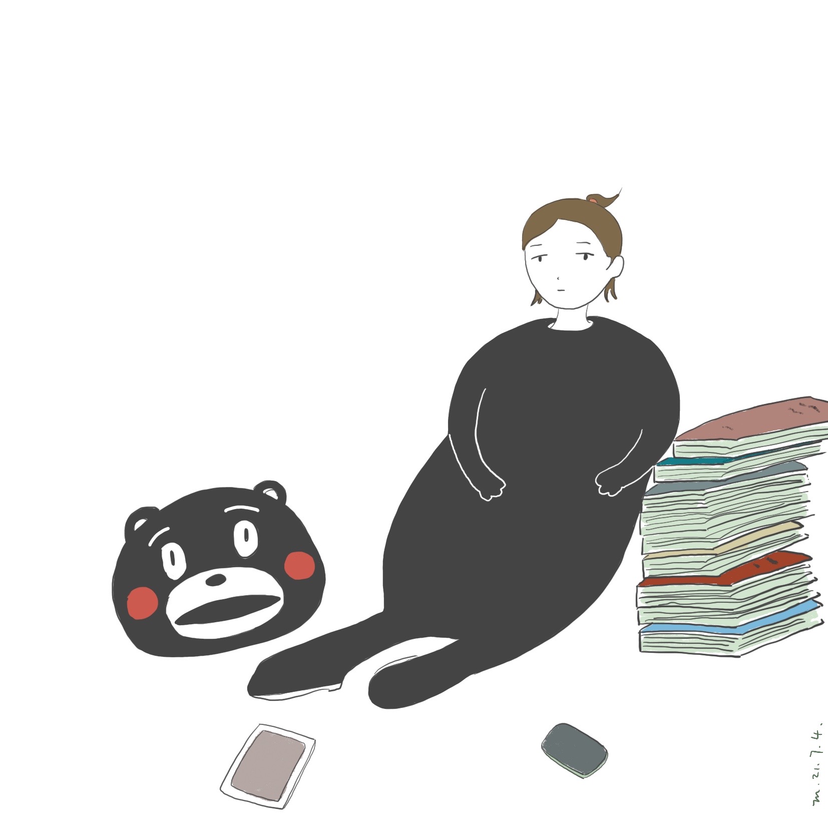 Moyin 梅雨の季節に運動不足のせいで くまモン化している イラスト イラストレーション 絵 らくがき 絵日記 ゆるいイラスト くまモン T Co 5n3uz1j7jz Twitter