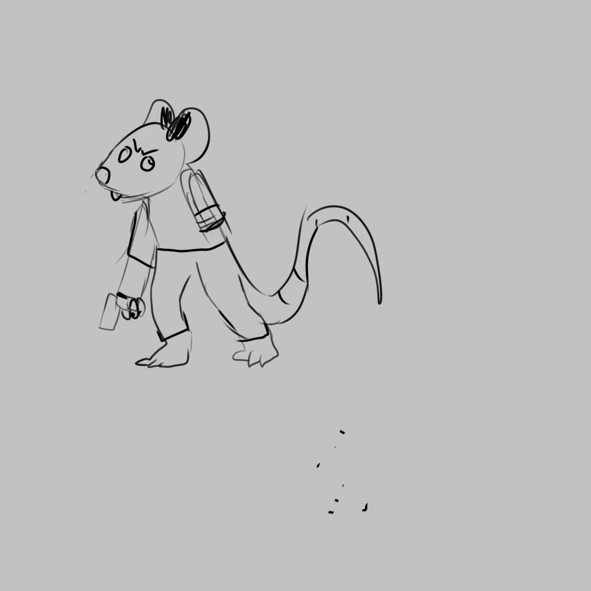 lstremaining's tweet photo. // OKAY SO. THIS IS MY SAM AND MAX OC.
// theyre a tiny orphaned possum child with a gun and adhd https://t.co/pHzw4HUfsA