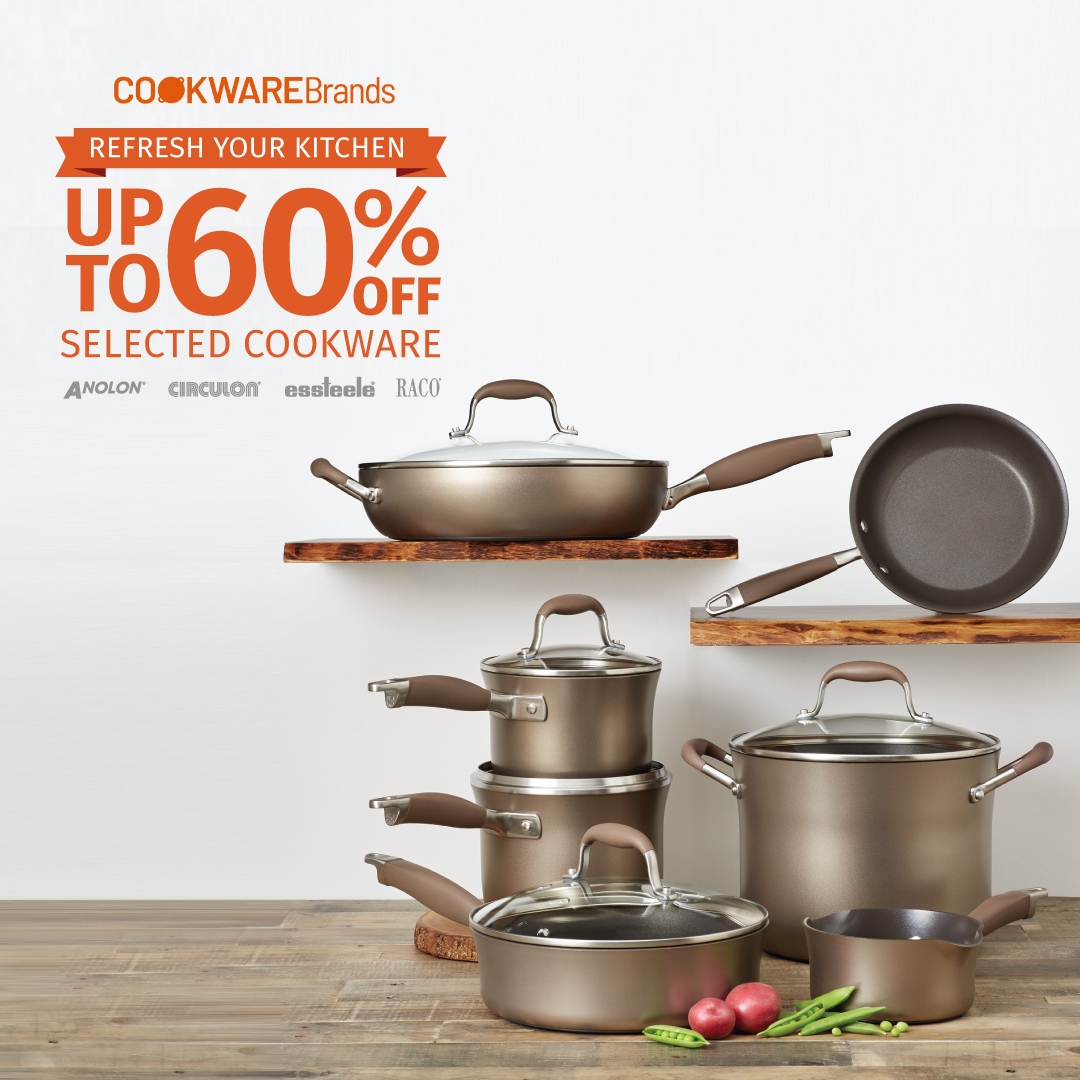 BrandSmartAU's tweet photo. It's time to refresh your kitchen! Cookware Brands 'Up to 60% Off Selected Cookware Sale' is now on! ⁠
⁠
Shop sales on #anolon #circulon #essteele #raco and much more! https://t.co/VwL01z0RZC