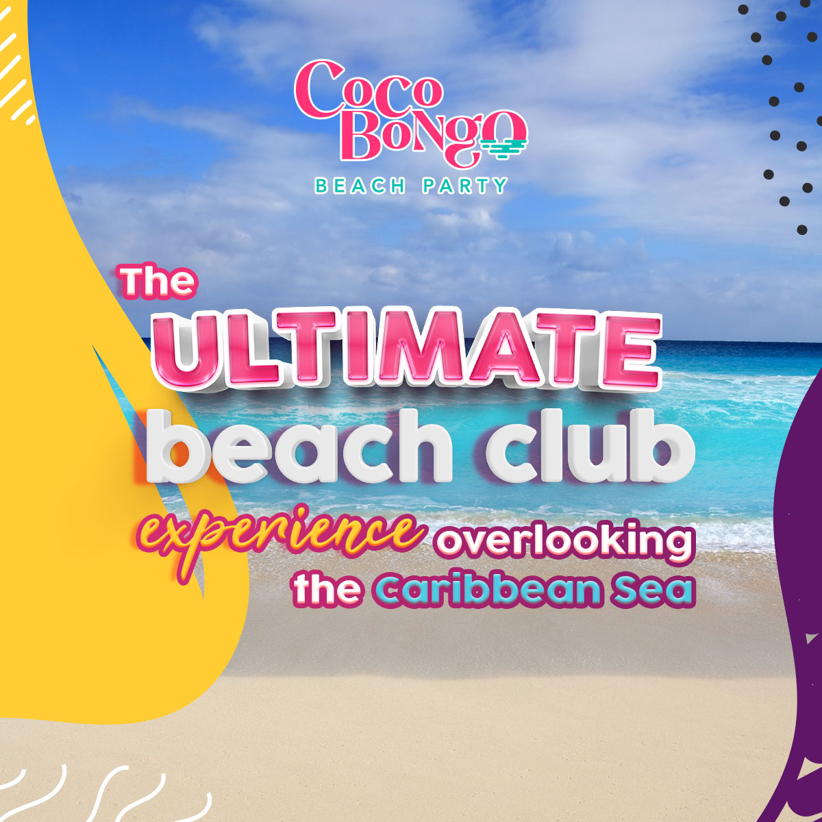 lovexperiencesw's tweet photo. Come to discover... 

 #CocoBongoBeachParty from July 3rd! 🌊🌴☀️ We're located at the KM 9.5 in Cancun's Hotel Zone. 

Tickets and book now: @lovexperiencesw 
#CBBP #CocoBongo #BeachParty #Cancún #Travel #CaribeMexicano #MarCaribe https://t.co/shFJjOEKAS