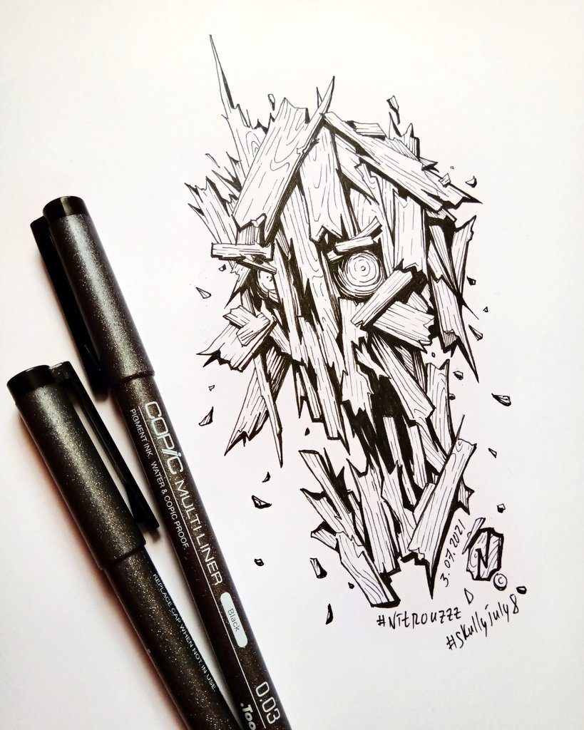 Nitrouzzz's tweet photo. #SkullyJuly8
#SkullyJuly 
Day 3
Wooden https://t.co/9SA77kYsYq