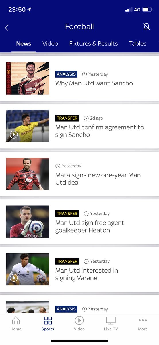 ThunderGash's tweet photo. Love the fact that @skysports is not biased towards the bigger clubs on their (advert filled) app 😂#skysportsapp #skysportsnews #SkySports https://t.co/hDeFUwl8bw