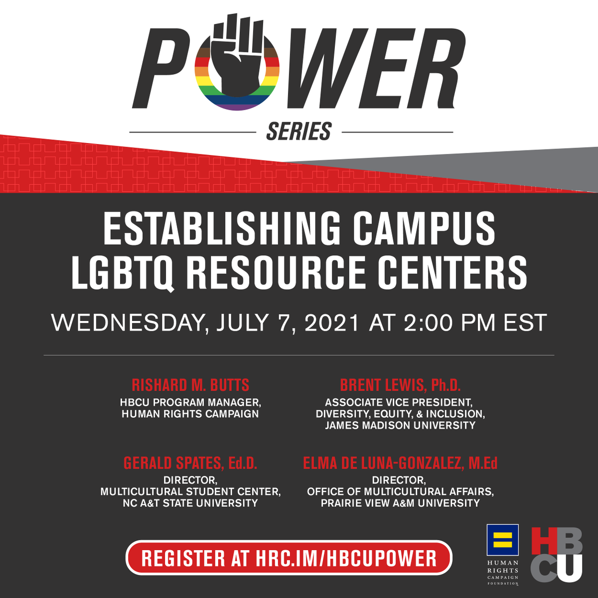 HRC's tweet photo. A thriving LGBTQ resource center at HBCUs contributes to strong Black LGBTQ inclusive practices across an entire campus.  Register now for HBCU Power to learn how you can help establish one and why it is an important investment! #HBCUPower 
https://t.co/hyepIoBLcH https://t.co/3J7jnFAtUp