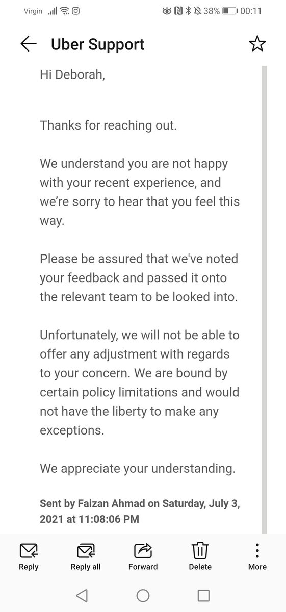 DeborahEvans86's tweet photo. There is no understanding. Help me understand @UberEats What part of the email in my previous tweet did you not understand? What are these policy limitations? https://t.co/yTw1dP0UeO