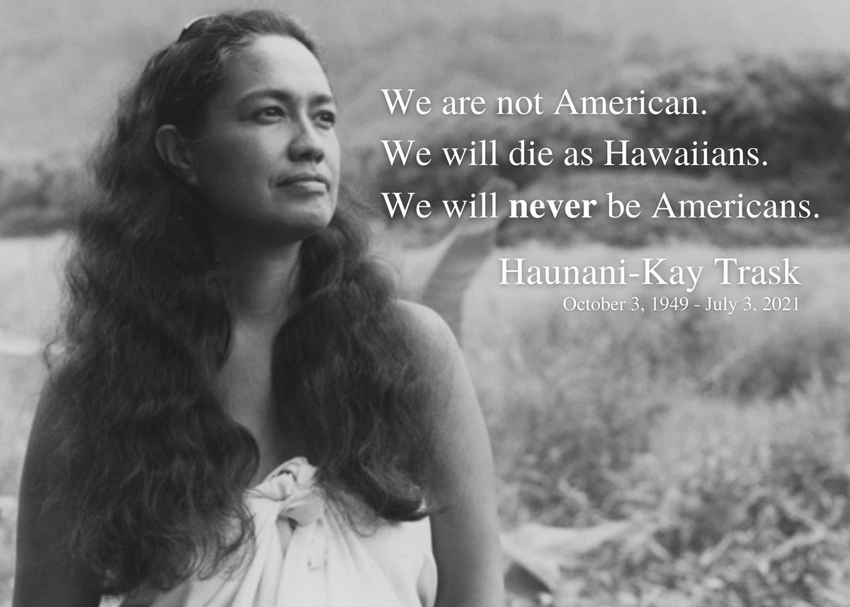 aina_momona's tweet photo. As news spreads of her passing today, we remember Dr. Haunani Kay Trask’s impact on the revitalization of our lāhui through a lifetime of literature, education, and leadership for Kanaka Maoli

https://t.co/8u5aCtYFsX

#Hawaii #hawaiian #alohaaina https://t.co/8vSgPSMx4q