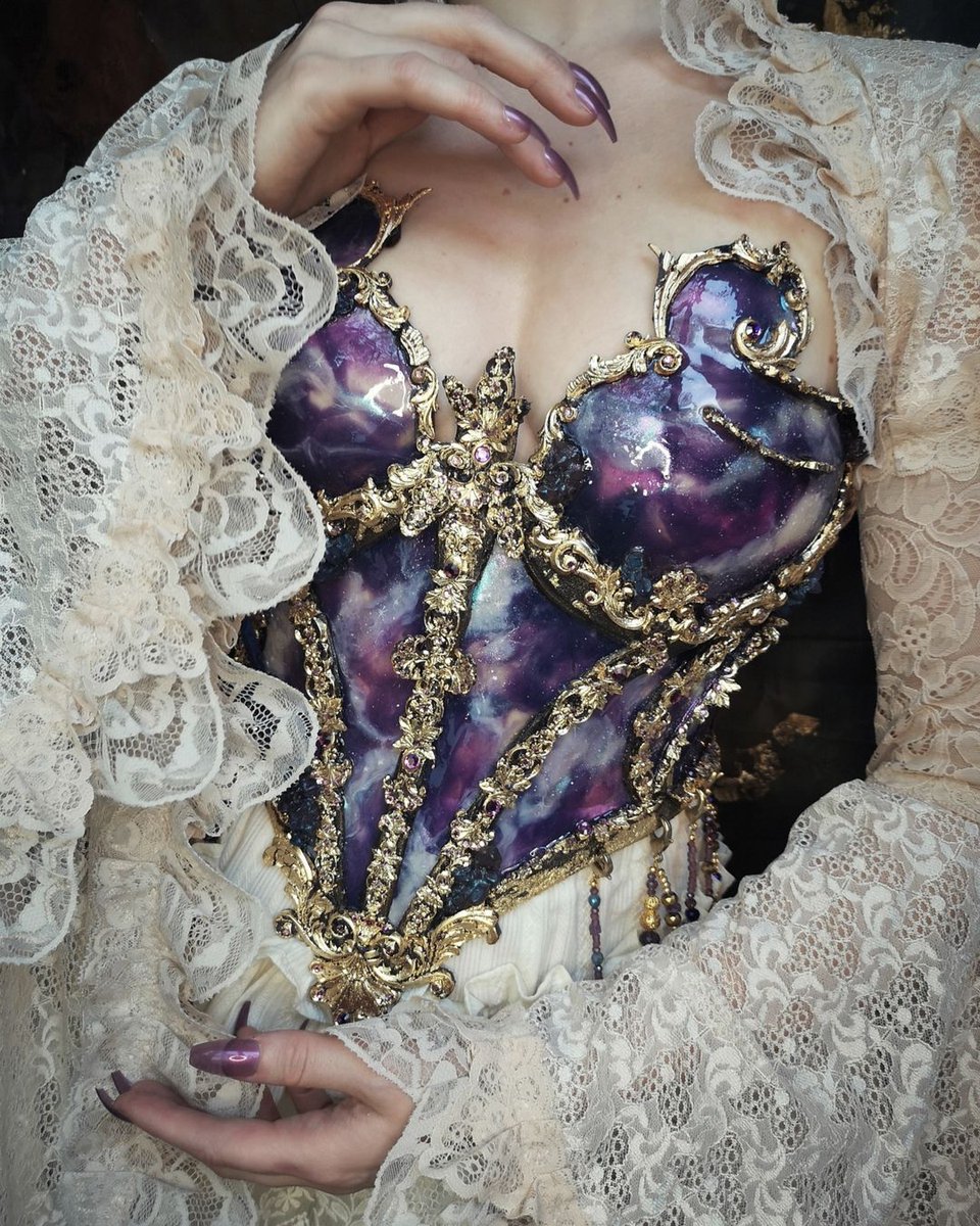 cyberglittter's tweet photo. handmade crystal galaxy corset by joyce spakman https://t.co/u619bh1czw