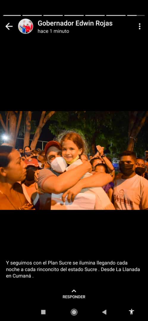 SucreGobierno's tweet photo. Gobernador @EdwinRojasM; y seguimos con el plan Sucre se Ilumina llegando cada noche a cada rinconcito del estado Sucre. Desde la Llanada en #Cumaná

 #FirmezaPatriótica #SucreQuiereAEdwin https://t.co/9OAQVCJqwA