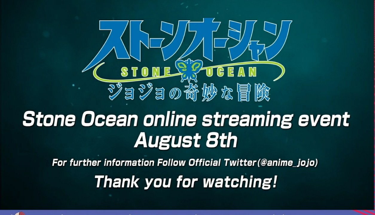is stone ocean confirmed on twitter 36 days until the stone ocean online streaming event you know what i m counting down to august 8th https t co jeyk3i1dua twitter