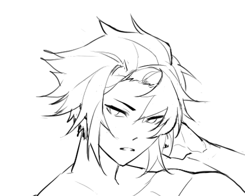 i spent half the day figuring out how to make this guy's hair not look like haiko- 