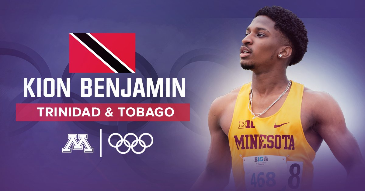 See you in Tokyo, <a href="/KionBenjamin/">Kion Benjamin, OLY</a>! 

The #Gophers sprinter and Big Ten champion has been named to the <a href="/TTOlympic/">Team TTO</a> squad. 

Release: z.umn.edu/6zm0