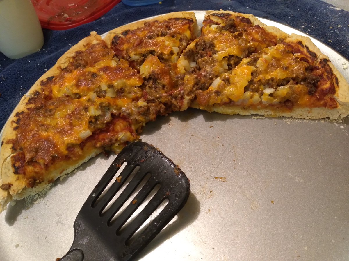 Bacon Cheeseburger pizza won....