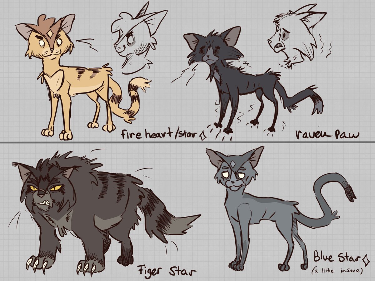 Nystii1's tweet image. Some warrior cat designs for a map project I wana host!! :0 (DSxWarriors) #warriorcats #dontstarve #multianimatorproject #warriorcatsmap #art #conceptart #Procreate #procreateart