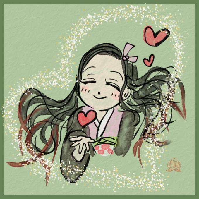 もわーる✎さんがTwitterに投稿した竈門禰豆子(鬼滅の刃)のイラスト。