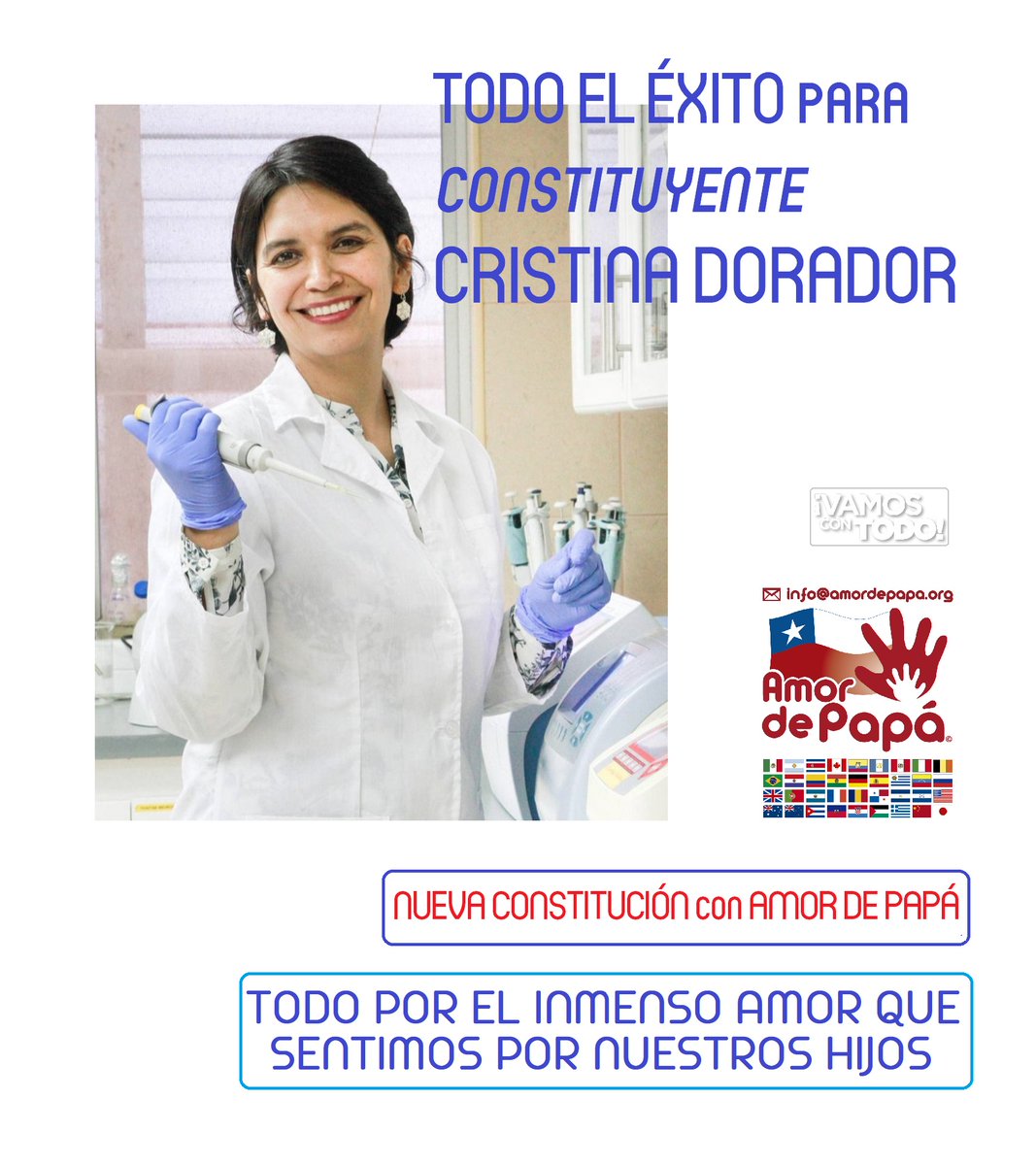 AmordePapa's tweet photo. Nuestro apoyo y afecto para una gran #Constituyente @criordor 

#NuevaConstitucion #AsambleaConstituyente #ConvencionConstitucional 

Recuerde:
-MA 06 JULIO-19.00.
Capacitación personalizada ON LINE en #LEYAMORDEPAPÁ
Más info e inscripciones en: reservas@leyamordepapa.cl https://t.co/yus18sIrHn