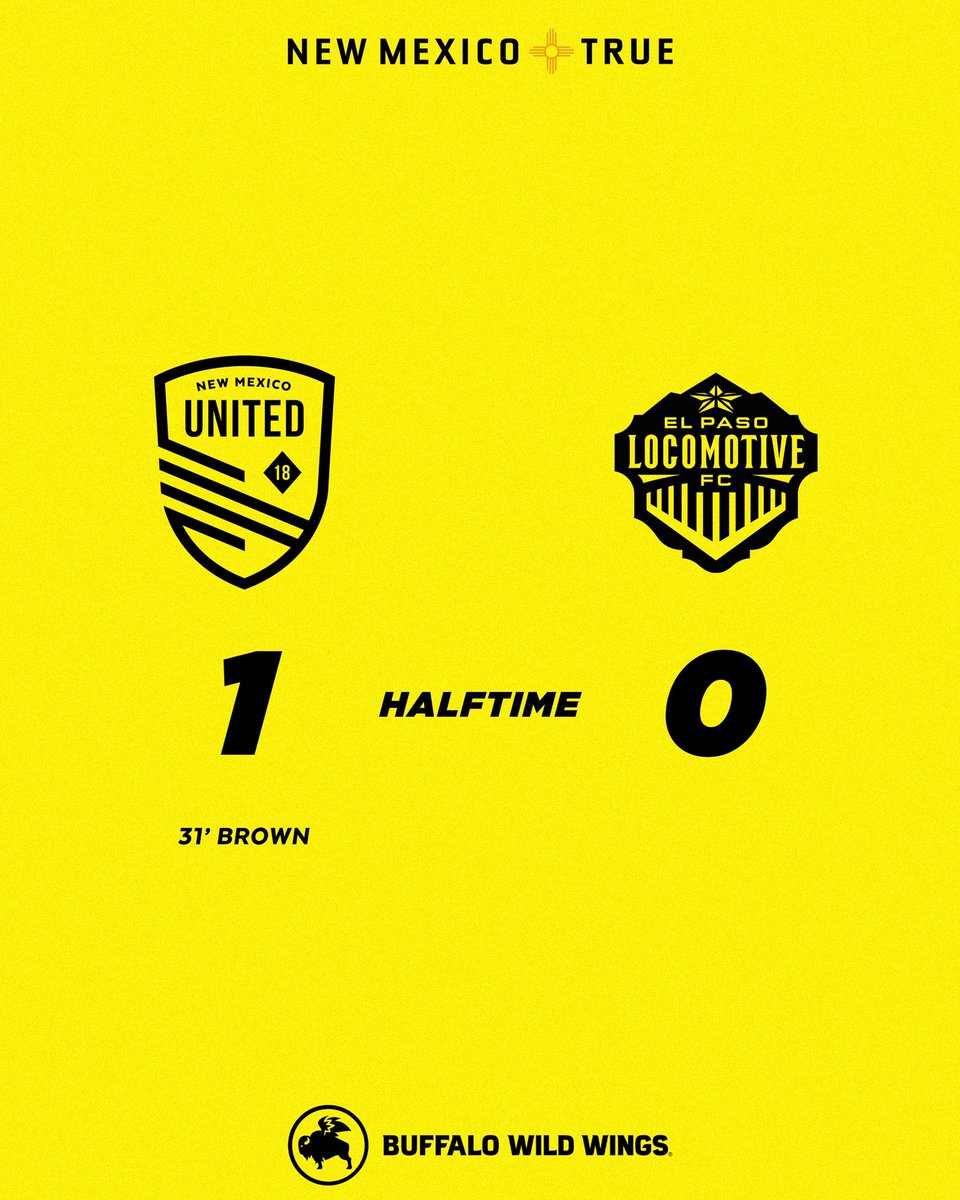NewMexicoUTD's tweet photo. We’re a goal up at the break off a superb free kick by #BB99 👏

Halftime presented by @bwwings https://t.co/GGwECr5LLk