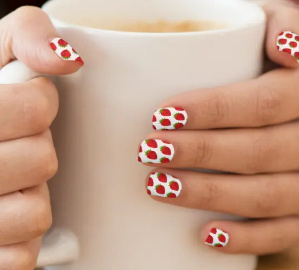 AOARTZ's tweet photo. New strawberry nail art! (https://t.co/QOeJg6mGF0) Life just a little cuter with these adorably tiny #strawberries ♥️

#justbought #sold #forsale #strawberry #kawaii #cute #adorable #giftidea #style #forher #nails #nailart #zazzlemade #uniquegifts #giftsforher #gifted #summer https://t.co/qPs9AVZLOd
