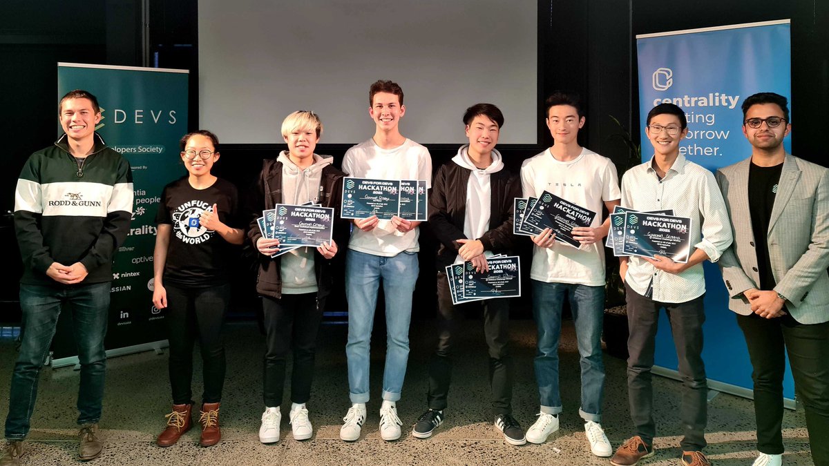 CENNZnet's tweet photo. And the winner of the DEVS Hackathon is... DeveloPets๐
On DeveloPets dev teams can own a collective pet that's affected by the project quality. You can also buy and attach #NFT items like glasses to your team pet and later trade them. Well done! Woof woof ๐ถ
#UNhackTheWorld https://t.co/sdgZZ9lJZU