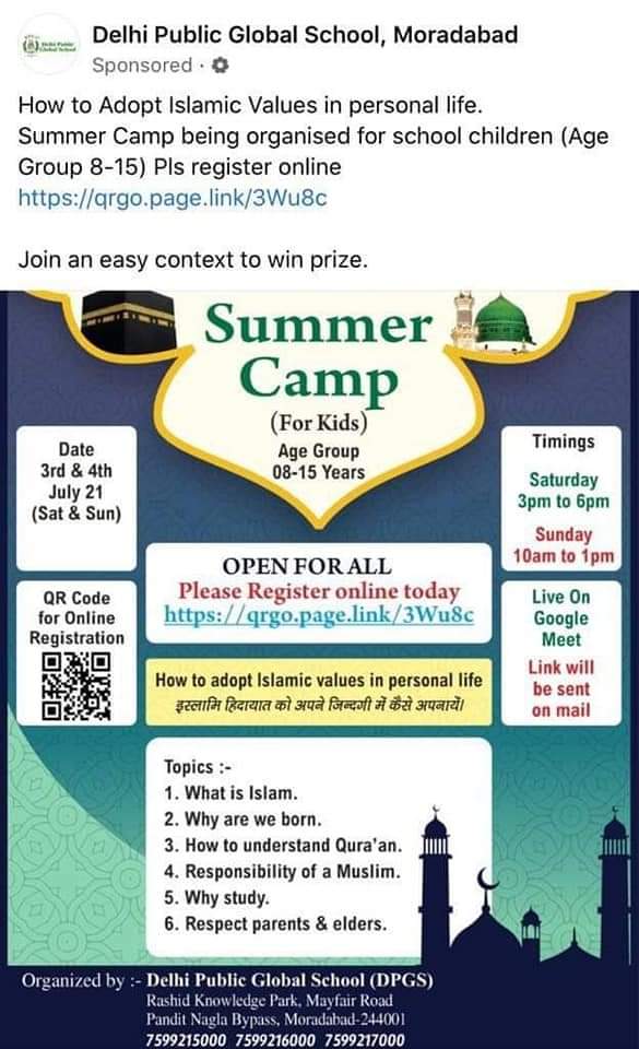 RSS_For_Bharat's tweet photo. DPS Moradabad wants kids of 8-15 age to adopt 'Islamic Values'.
DPS Udhampur feeding Anti Brahmin hatred to kids.
Dps Trust Chairman is Congressmen Salman Khurshid. Sadly his grandfather was the 1st Education minister of India.
#PindropSilence By Media & Alleged Intellectuals. https://t.co/NBlGhY8f4C