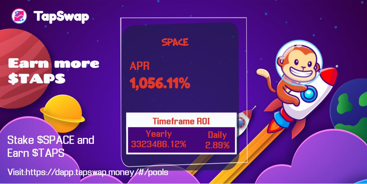 tapswapdex's tweet photo. We've got these APRs on our OASIS pools.

Stake $SPACE and earn $TAPS
Get the best APRs for your beloved @ApeRocketFi 

👉https://t.co/1k8TJRA6ra https://t.co/fW4AcEZ2Kg