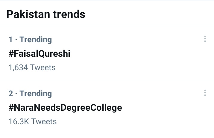 AqsaLeelaJamali's tweet photo. #NaraNeedsDegreeCollege is the 2nd Top trending topic in Pakistan! RT if you wanna se it on top position of the list! https://t.co/p3T1ZAasYi