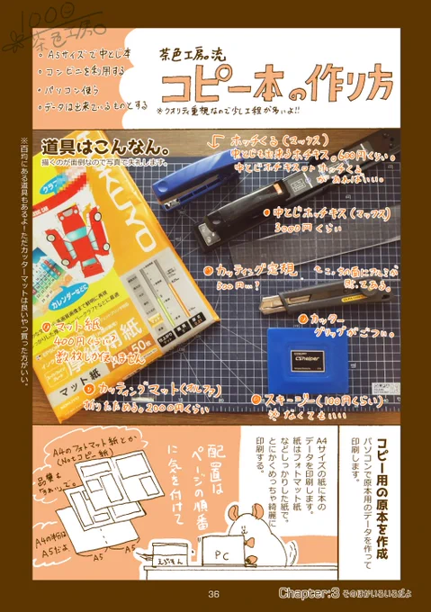 #同人誌本 自己流の手間がかかるコピー本の作り方。 