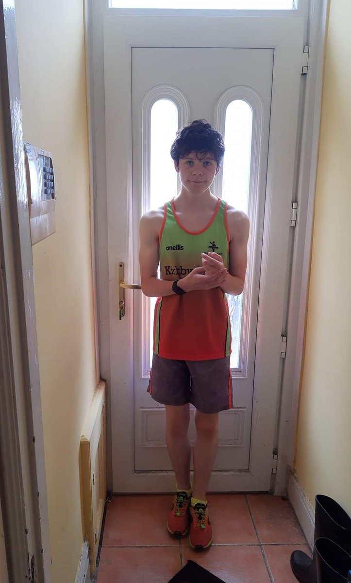 kirkbymilers's tweet photo. Special mention to this superstar. Xander was meant to come on yesterday's 20 mile charity walk but had to self isolate. Instead of just watching TV he walked 20 miles around his living room and completed it. Mentality monster. Top work, hope you haven't worn out the floor 💚🧡💚 https://t.co/IIcbBuso9H