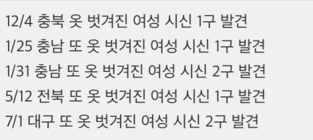 제 발로 물에 들어간 남자와 제 발로 집 나간 남자 찾느라 수백 명의 인력이 동원된 동안, 시신으로 발견될 때까지 아무도 찾아주지 않은 여자들.