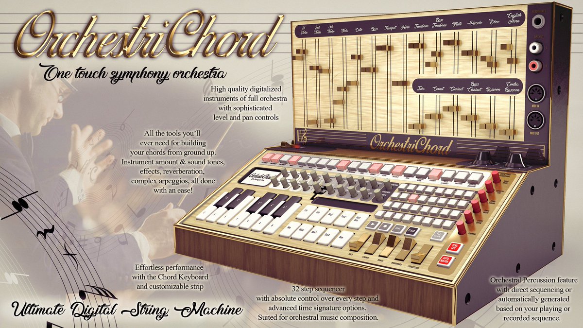 KaleniusHenri's tweet image. Concept Synth: OrchestriChord - One Touch Symphony Orchestra #conceptart #stringmachine