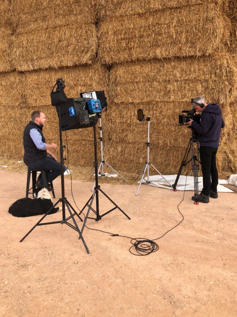 GrainGrowersLtd's tweet photo. @davejmck interviewed for Sky's 'The People Who Built Australia' show. Covered changes in grain farming over time and how innovation ensures #AustralianFarming will continue to be world leading in the future #AustAg #AussieFarmers https://t.co/Zogl5SlKca