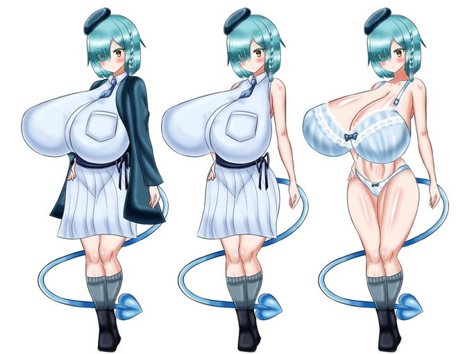 ベリーちゃんですが、大人っぽい清楚なイメージで私服を作りました。ロリ爆乳というアンバランスな体型のはずなのに、不思議といいプロポーションに感じるのは何故なんでしょうか?(多分、あららっくはおっぱい描きすぎて感覚がマヒしてるので普通の人のそれとはだいぶ違う気がしますが(笑) 