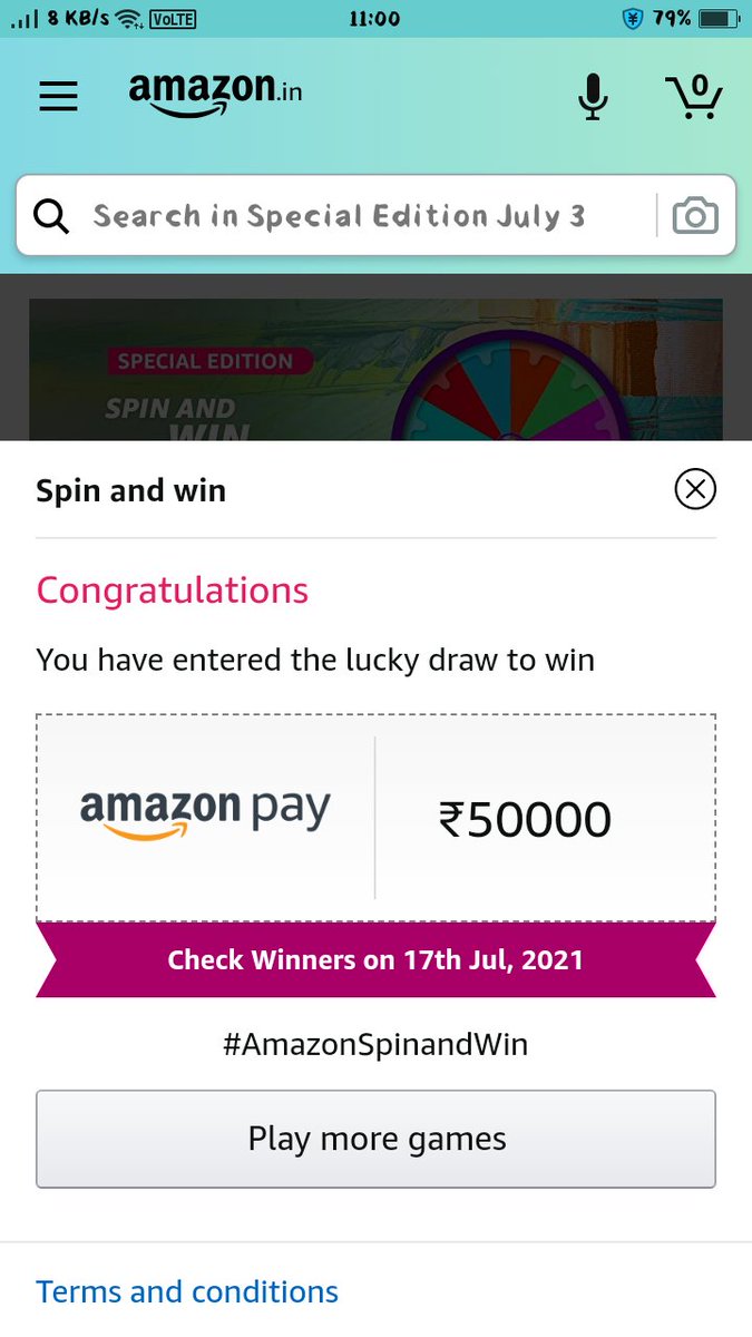 AnjaliRela's tweet photo. #AmazonSpinandWin #Amazon #AmazonQuiz https://t.co/xAyWlkQnLF