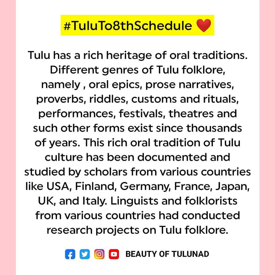 beautyoftulunad's tweet photo. Why Tulu should be included in 8th schedule of Indian Constitution? #TuluTo8thSchedule (Part - B)

...spb...
#TuluOfficialinKA_KL #TuluLanguage https://t.co/sanc5Mx5QR