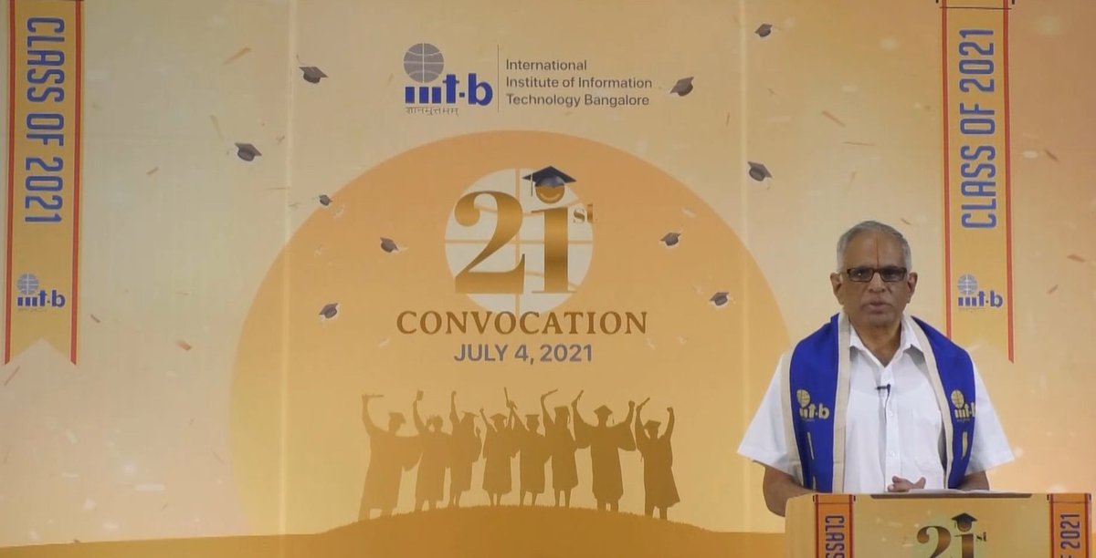 IIITB_official's tweet photo. “Today is a special day. The graduation ceremony is the most-awaited and celebrated occasion at #IIITB and the faculty members and graduating students pay high regard to it.” by Professor @SSadagopan, Director

#IIITBangalore #IIITBConvocation #Classof2021 https://t.co/ljtAXU5Abb