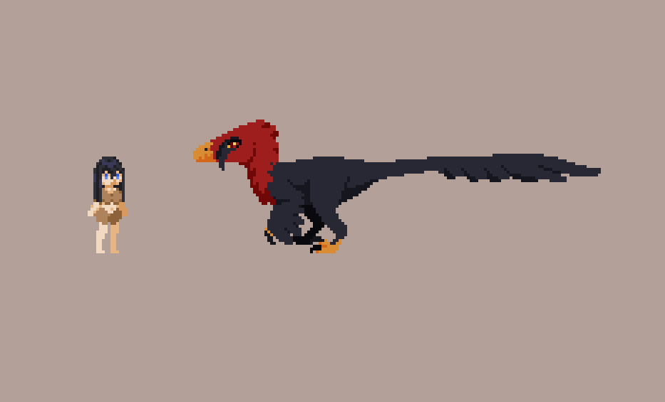 owleydev's tweet photo. Achillobator! Heavily inspired by bearded vultures as you can see. (: #dinosaurs #pixelart #paleoart #indiedev #indiegame @paleora https://t.co/1AxHF41j2w