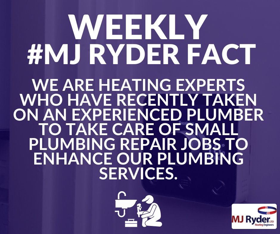 MJRyderLtd's tweet photo. Weekly #MJRyderFACT 🔥

We are heating experts who have recently taken on an experienced plumber to help take care of small plumbing repair jobs and enhance our plumbing services! 👷‍♂️ https://t.co/FMxIL2cfDv