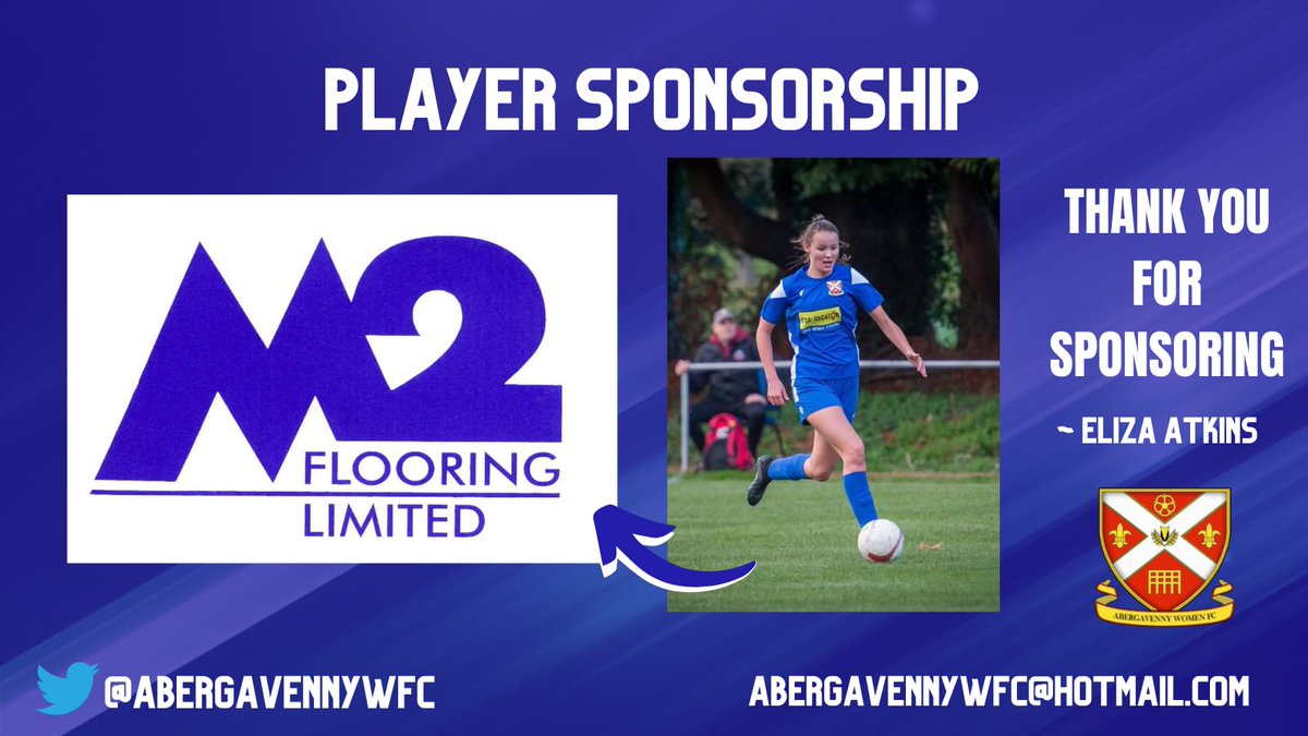 AbergavennyWFC's tweet image. Yet another of last years sponsors returning to support the club again.

Thank you @M2Flooring for you sponsorship of @elizaatkins11 for the upcoming season.