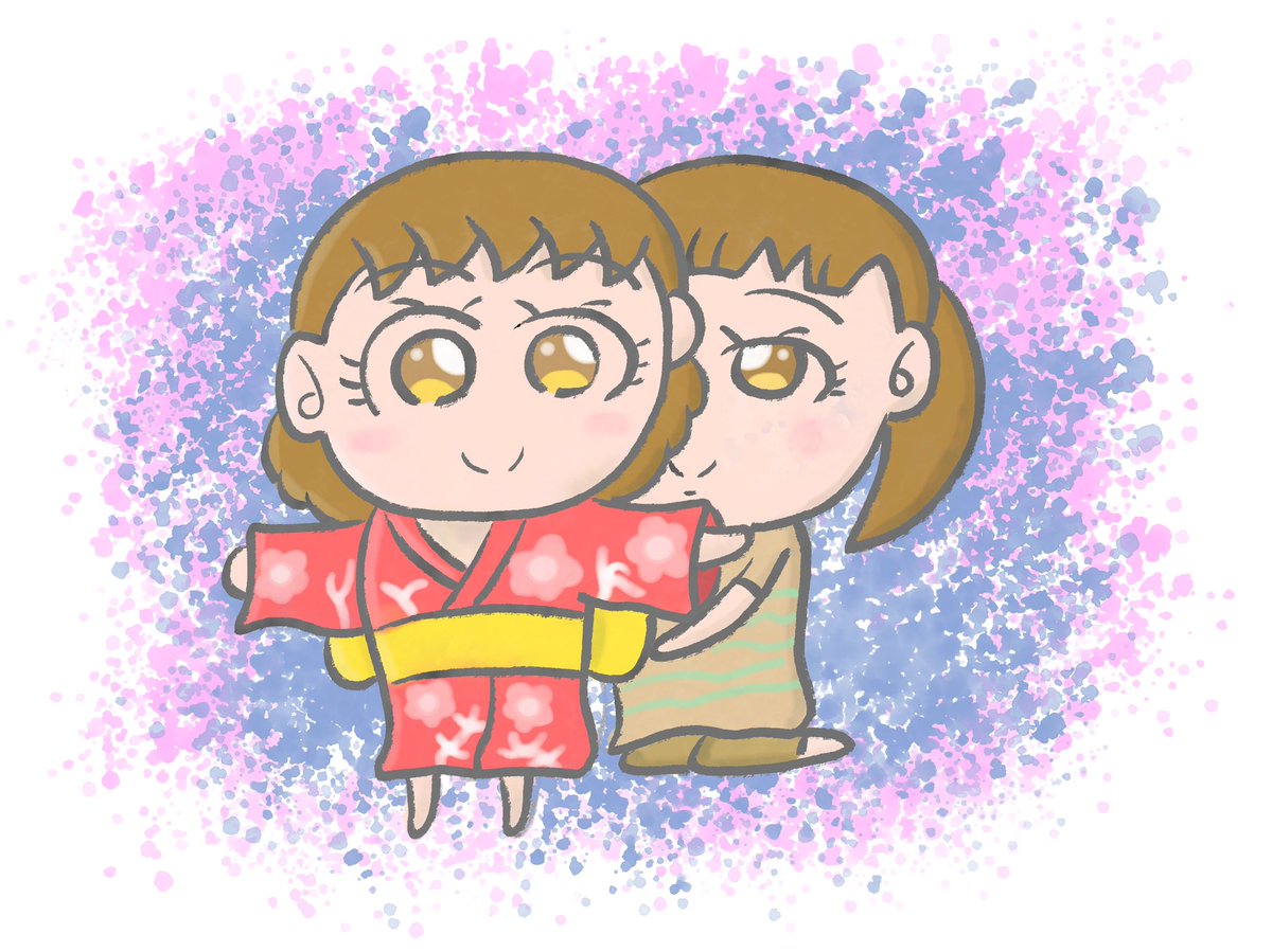 Aki イラストレーター 姉に浴衣の着付けをしてもらっている女の子 イラスト イラストレーター かわいいイラスト 私の絵柄が性癖に刺さる人に届いてほしい みんなで楽しむtwitter展覧会